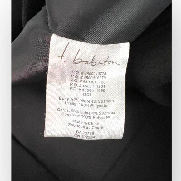 BABATON Aritzia Invest Wool long single breasted Blazer Jacket Tailored Black 4 - Picture 6 of 7